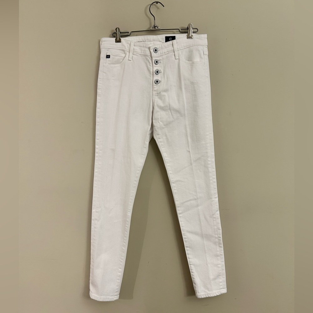 AG Adriano Goldschmied The Farrah Skinny Jeans Womens Size 28R White High Rise